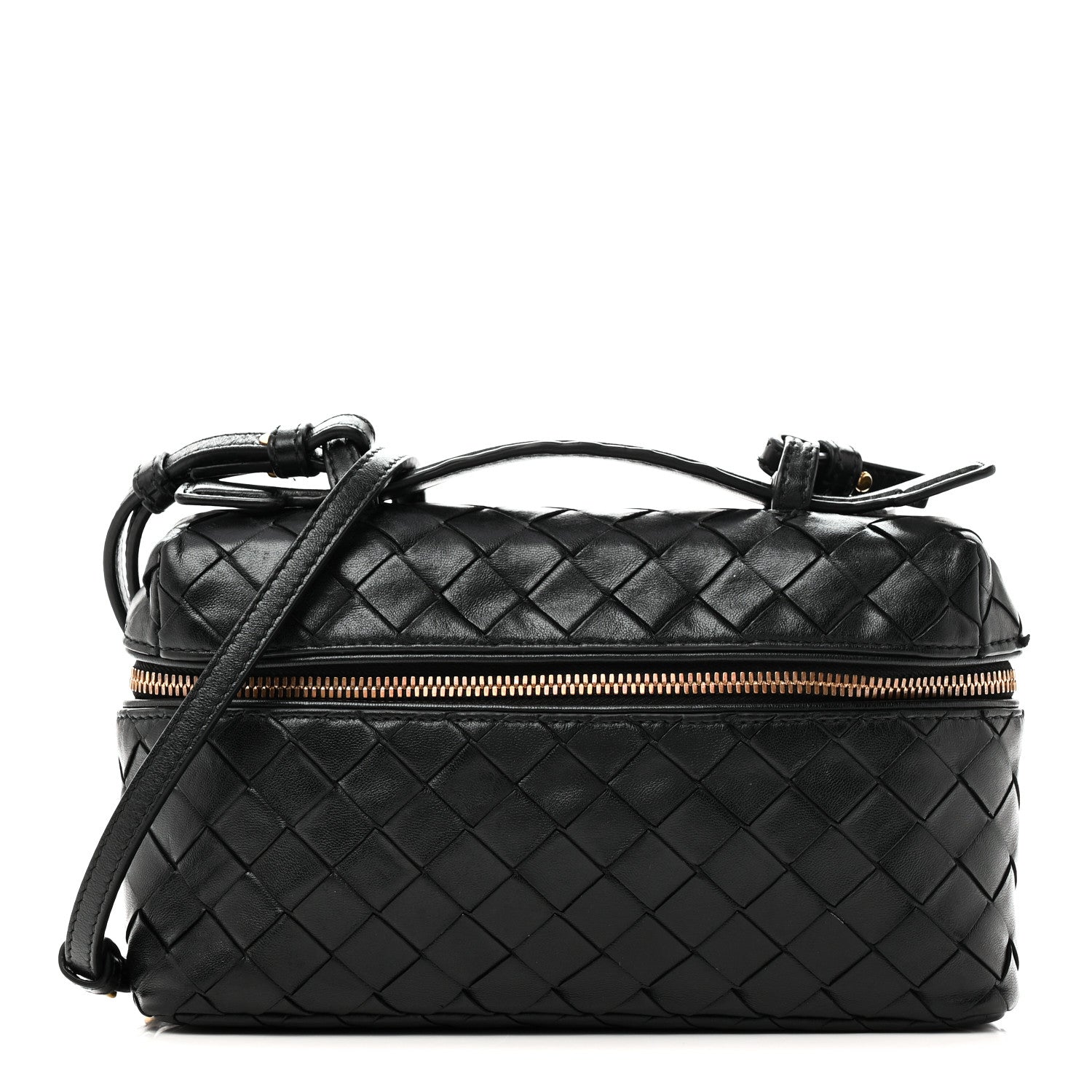 Bottega Veneta Calfskin Intrecciato Bang Bang Vanity Case Black 1 of 9
