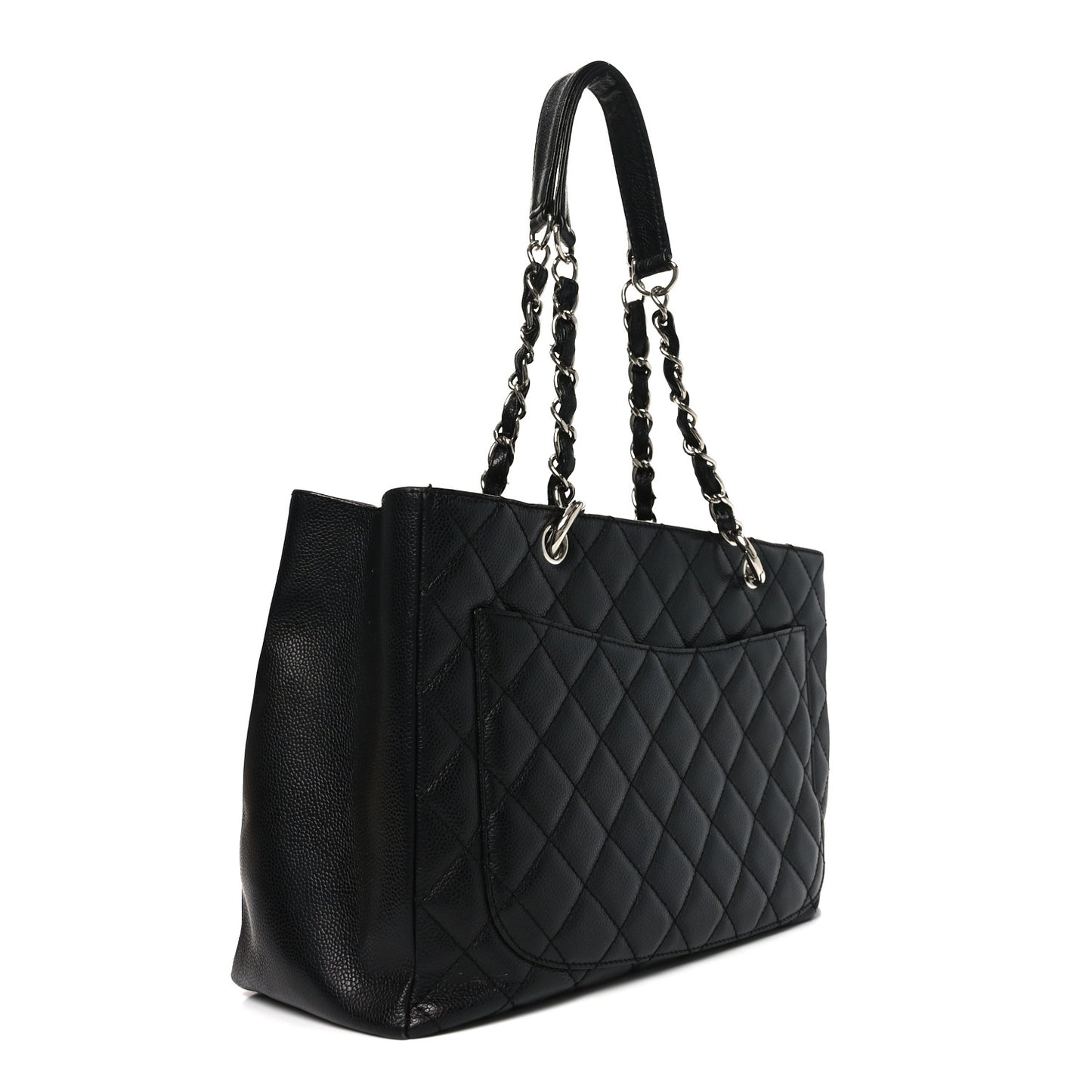 Caviar Quilted Grand Shopping Tote GST Black  Black