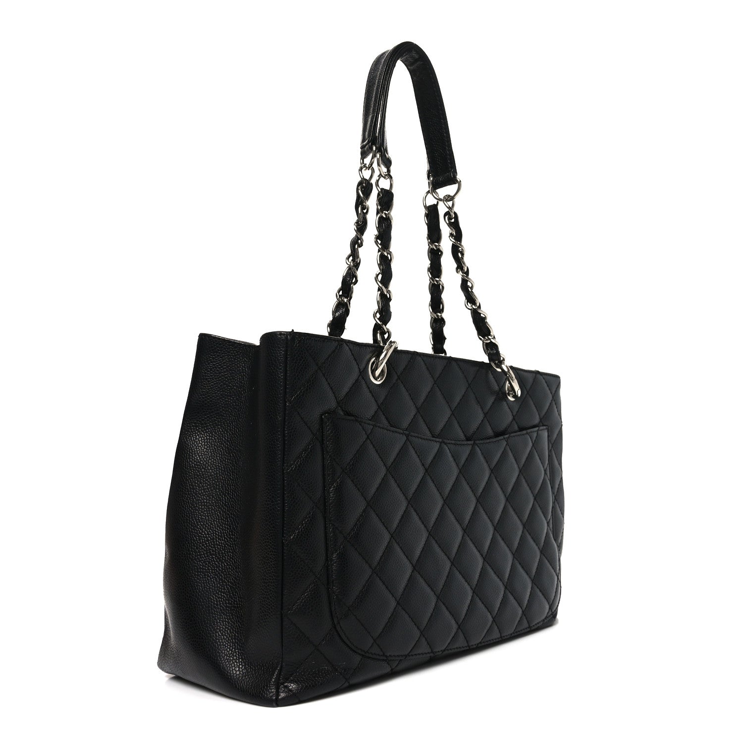 Chanel Caviar Quilted Grand Shopping Tote GST Black  Black 3 of 11