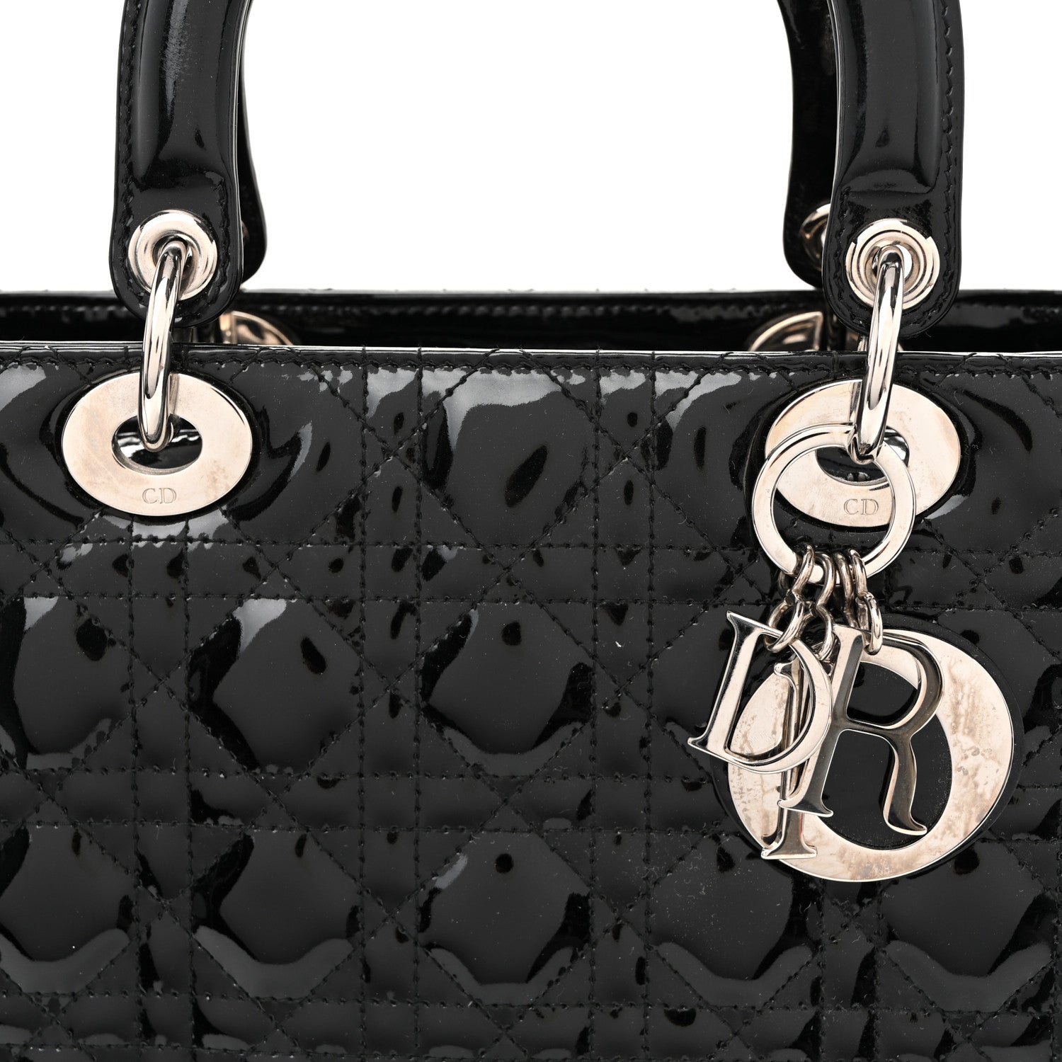 Christian Dior Patent Cannage Medium Lady Dior Black 7 of 9