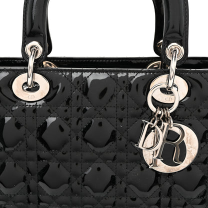 Christian Dior Patent Cannage Medium Lady Dior Black 7 of 9