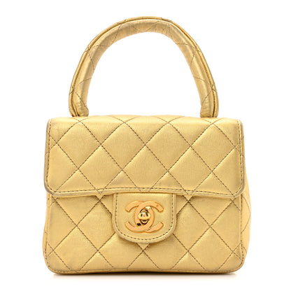Chanel Metallic Lambskin Quilted Parent Child Kelly Flap Gold 4 of 29