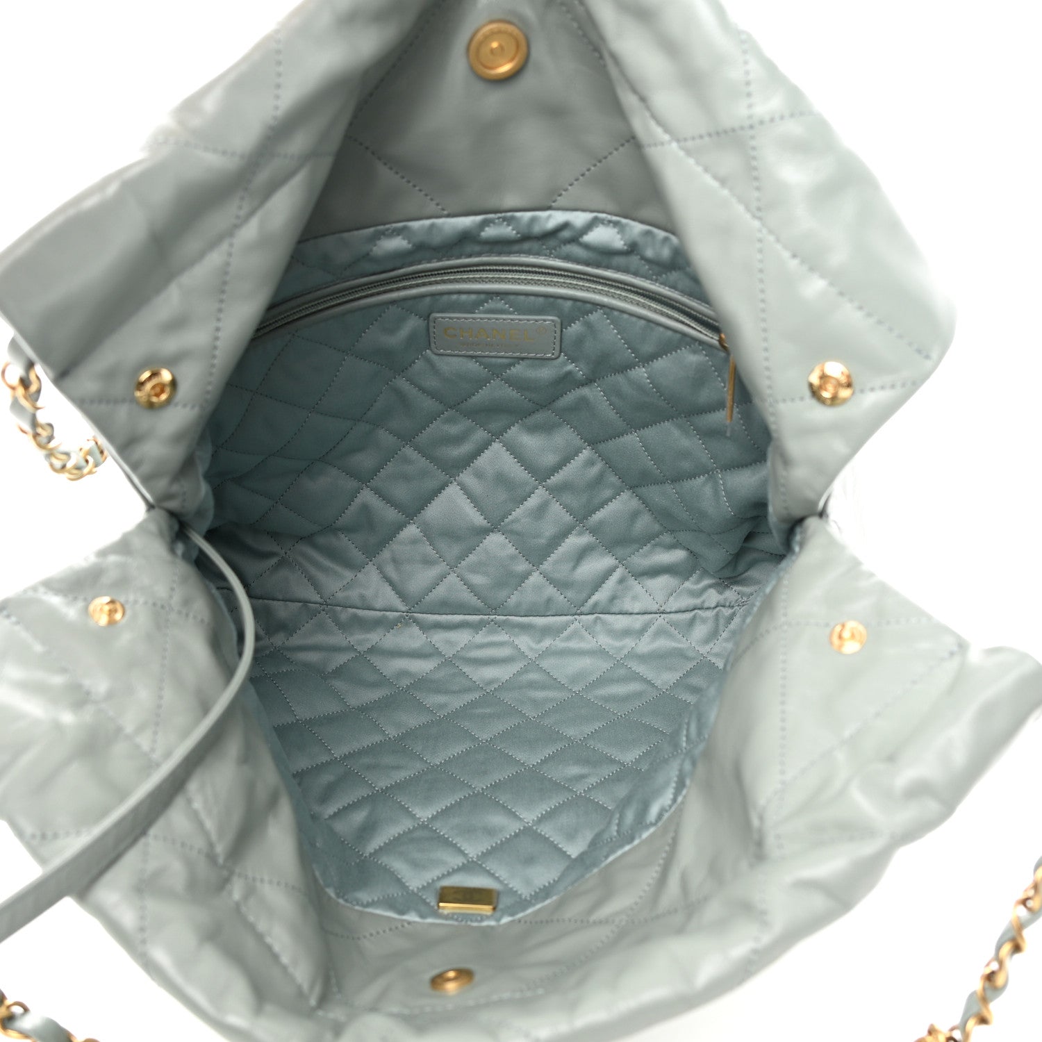 Chanel Shiny Calfskin Quilted Small Chanel 22 Grey 6 of 11