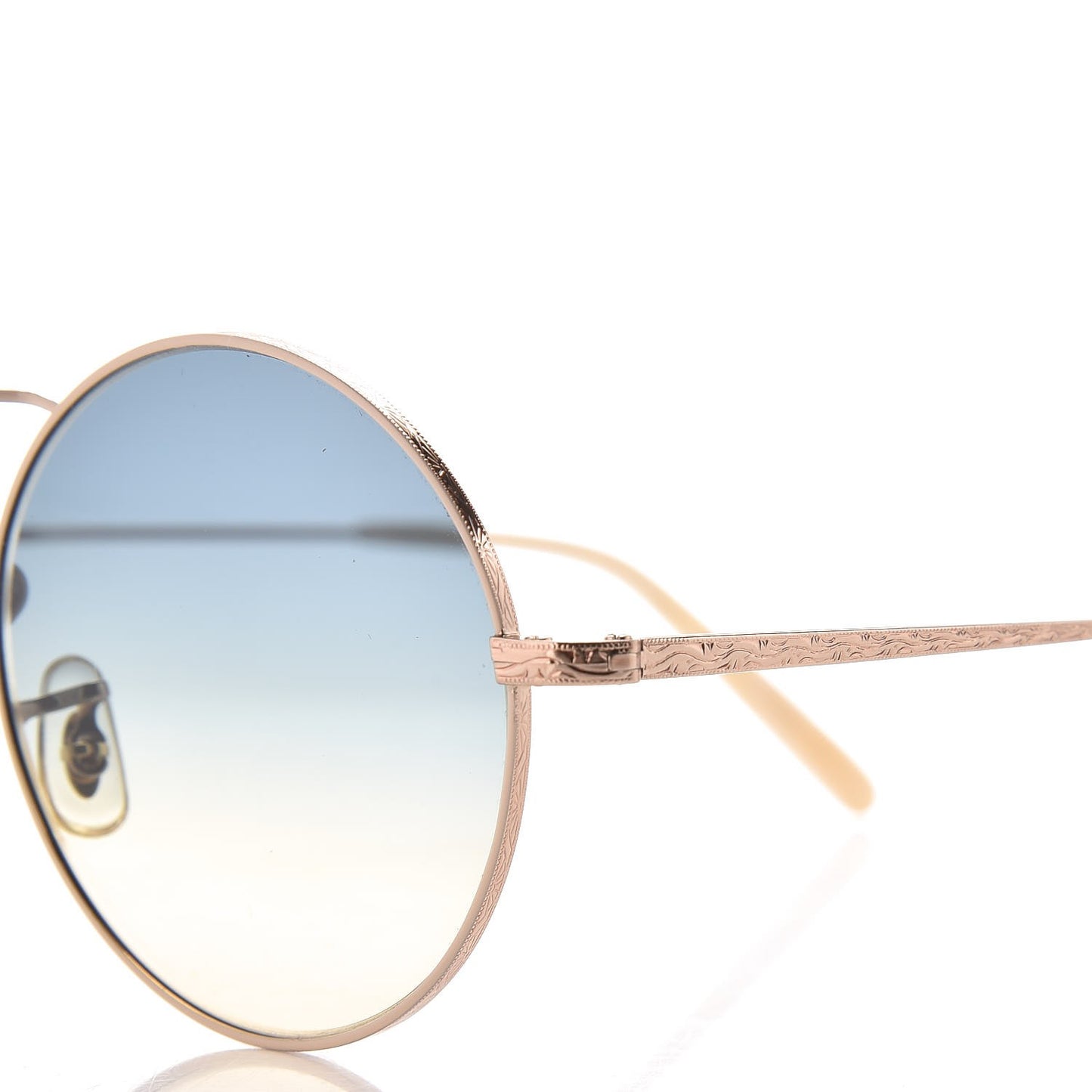 Nickol Gradient Round Sunglasses Bone Sunrise