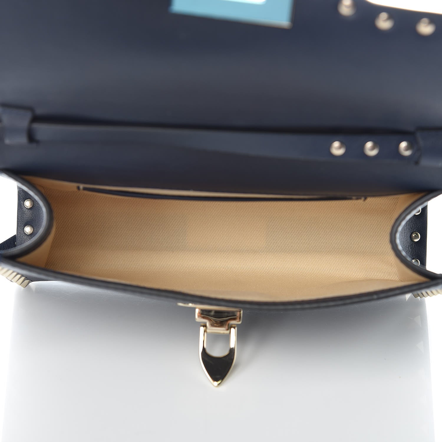 Valentino Garavani Vitello Medium Rockstud Flip Lock Crossbody Bag Pure Blue 5 of 11
