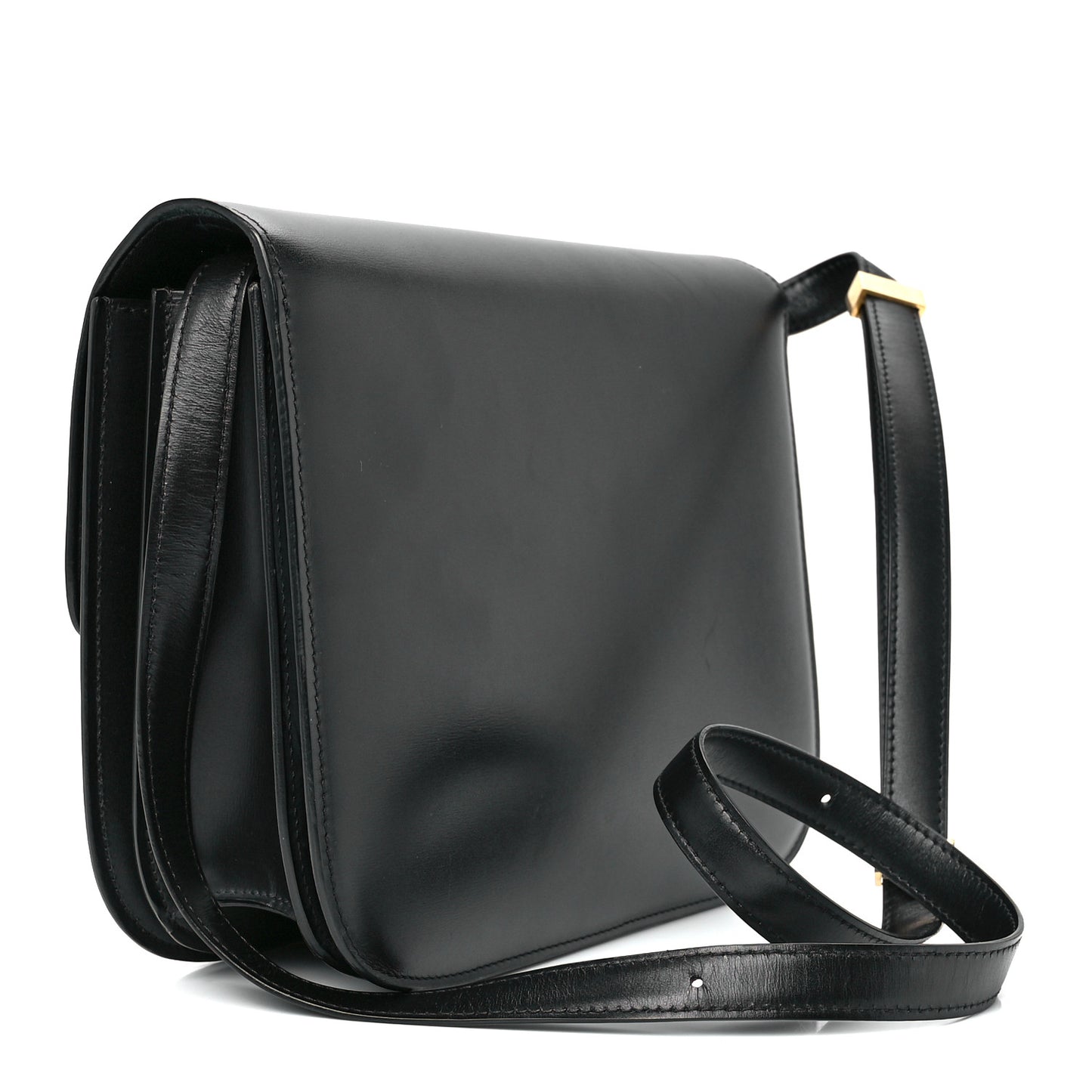 Box Calfskin Medium Classic Box Flap Bag Black