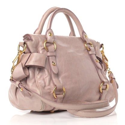Miu Miu Vitello Lux Mini Bow Bag Cipria 3 of 19