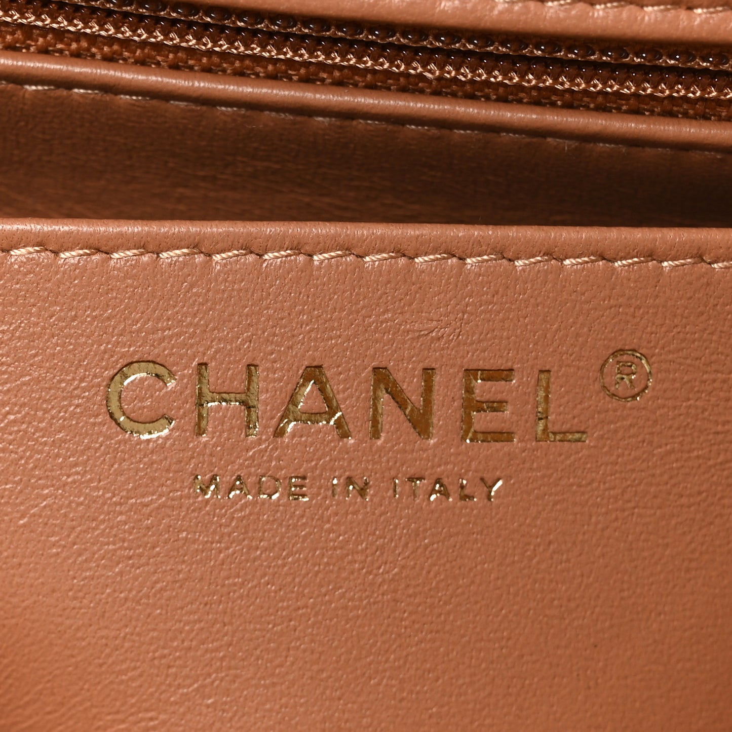 Lambskin Quilted Mini Rectangular Flap Brown