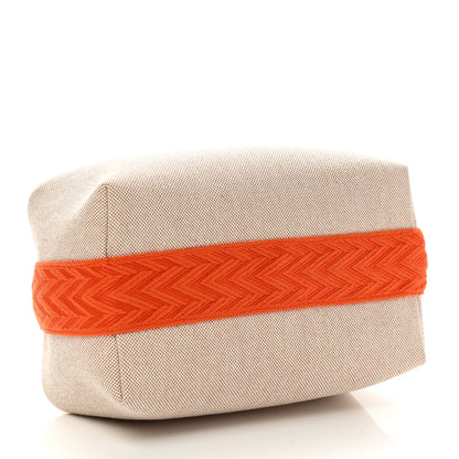 Hermes Canvas Large Bride-A-Brac Pouch Natural Orange 4 of 7