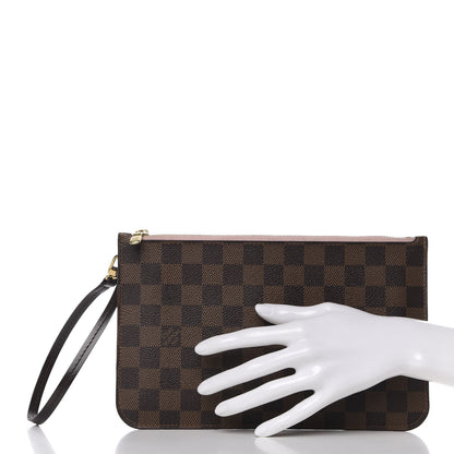 Louis Vuitton Damier Ebene Neverfull MM GM Pochette Rose Ballerine 2 of 10