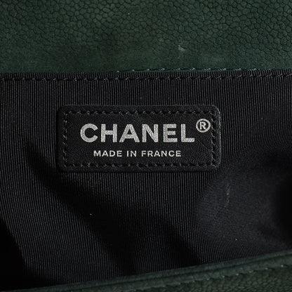 Chanel Iridescent Caviar Quilted Medium Boy Flap Dark Green 7 of 8