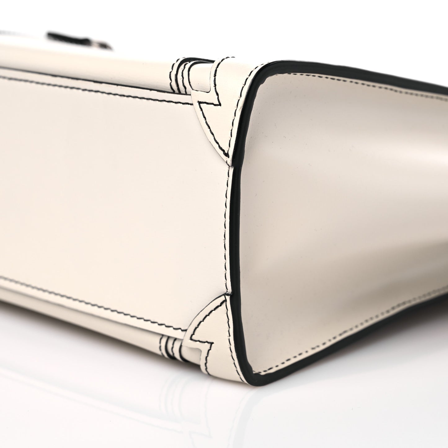 Satin Calfskin Nano Debossed Luggage White