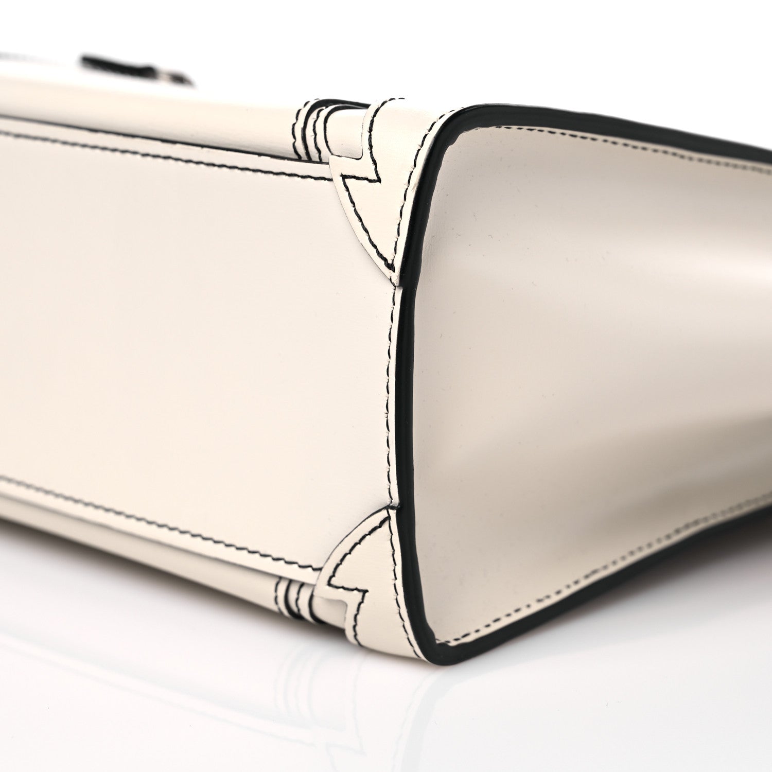 Celine Satin Calfskin Nano Debossed Luggage White 9 of 13