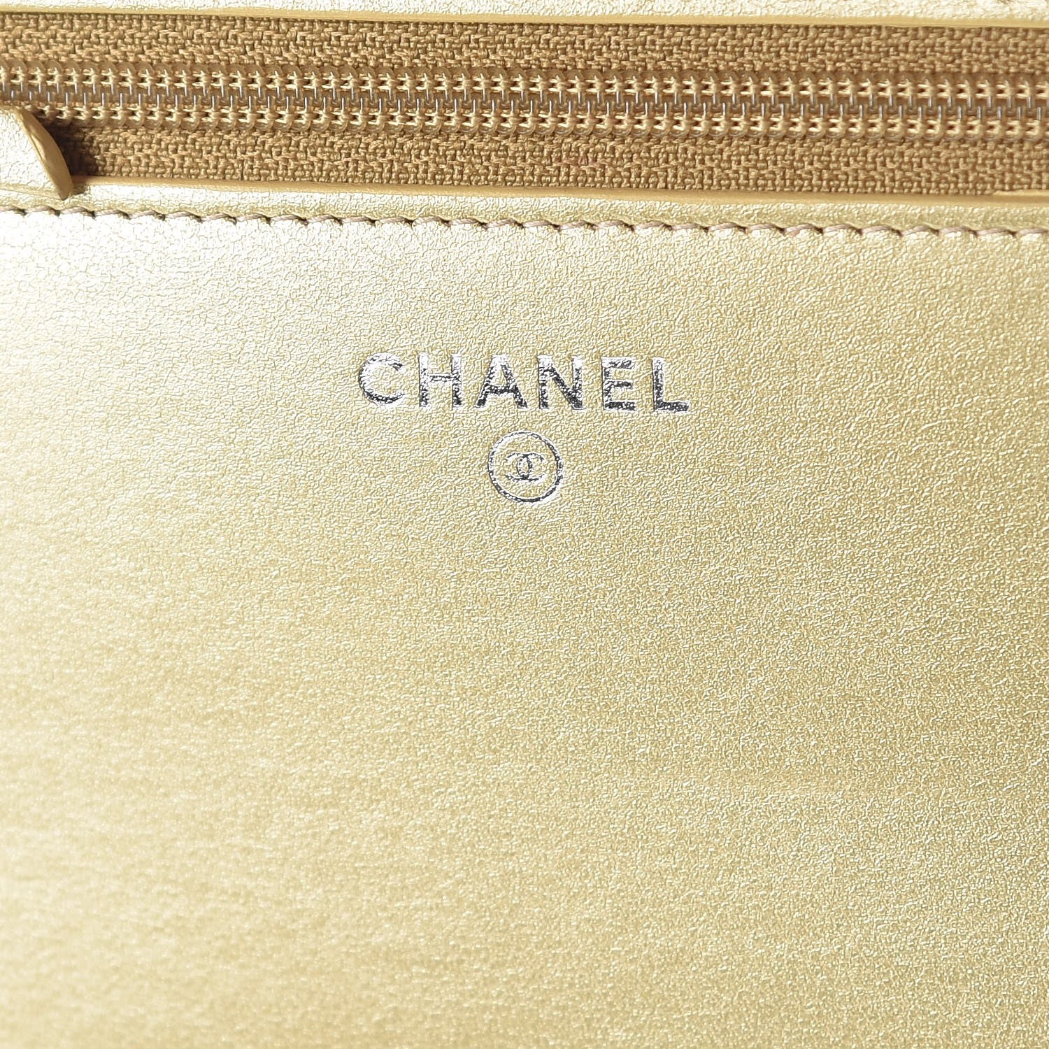 Chanel Metallic Aged Calfskin Quilted Gabrielle Wallet On Chain WOC Gold 6 of 12