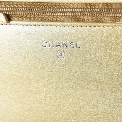 Chanel Metallic Aged Calfskin Quilted Gabrielle Wallet On Chain WOC Gold 6 of 12