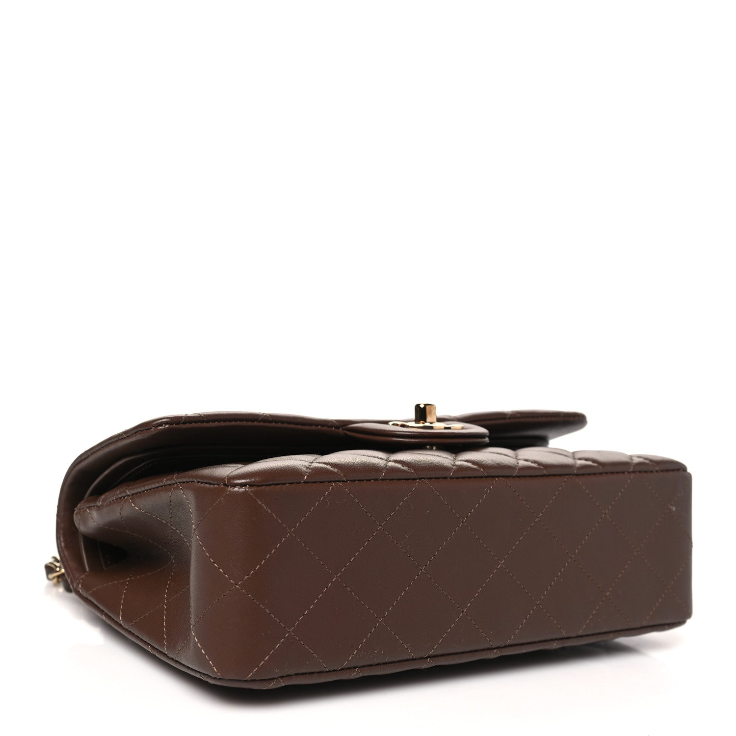 Chanel Lambskin Quilted Small Double Flap Dark Brown 4 of 10