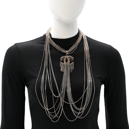 Chanel Chain Fringe Multi Strand CC Necklace Gold 2 of 6