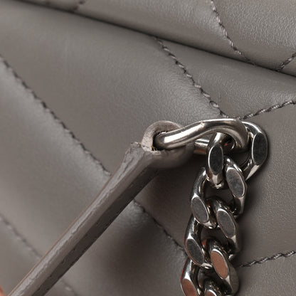 Saint Laurent Calfskin Y Quilted Monogram Small Loulou Bowling Bag Light Gray 13 of 14