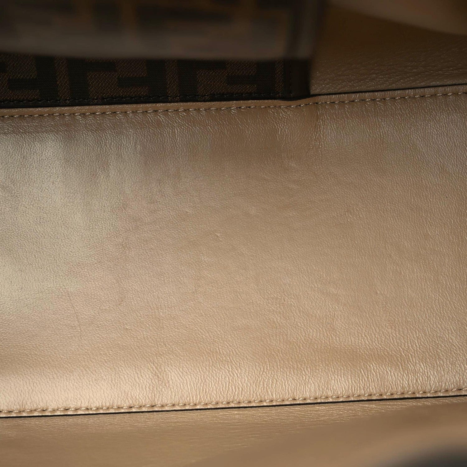 Fendi Vitello Seta Glazed Fabric FF 1974 Large Peekaboo X-Lite Maya Mogano Panna 13 of 13
