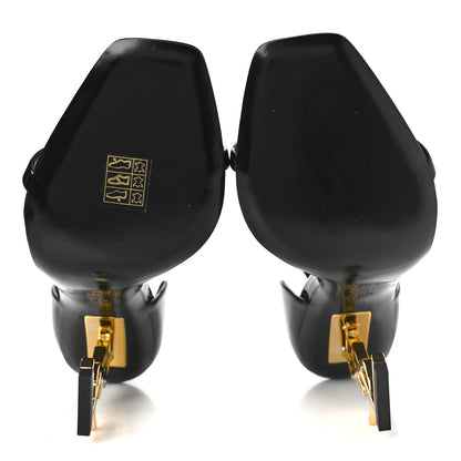 Saint Laurent Patent Calfskin Opyum 110 Sandals 38.5 Black Gold 6 of 9