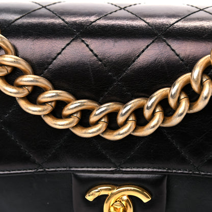 Chanel Iridescent Calfskin Quilted Small Straight Lined Flap Black 8 of 23