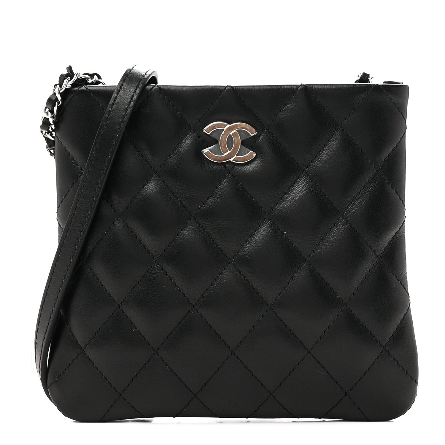 Chanel Lambskin Quilted Crossbody Bag Black 1 of 10