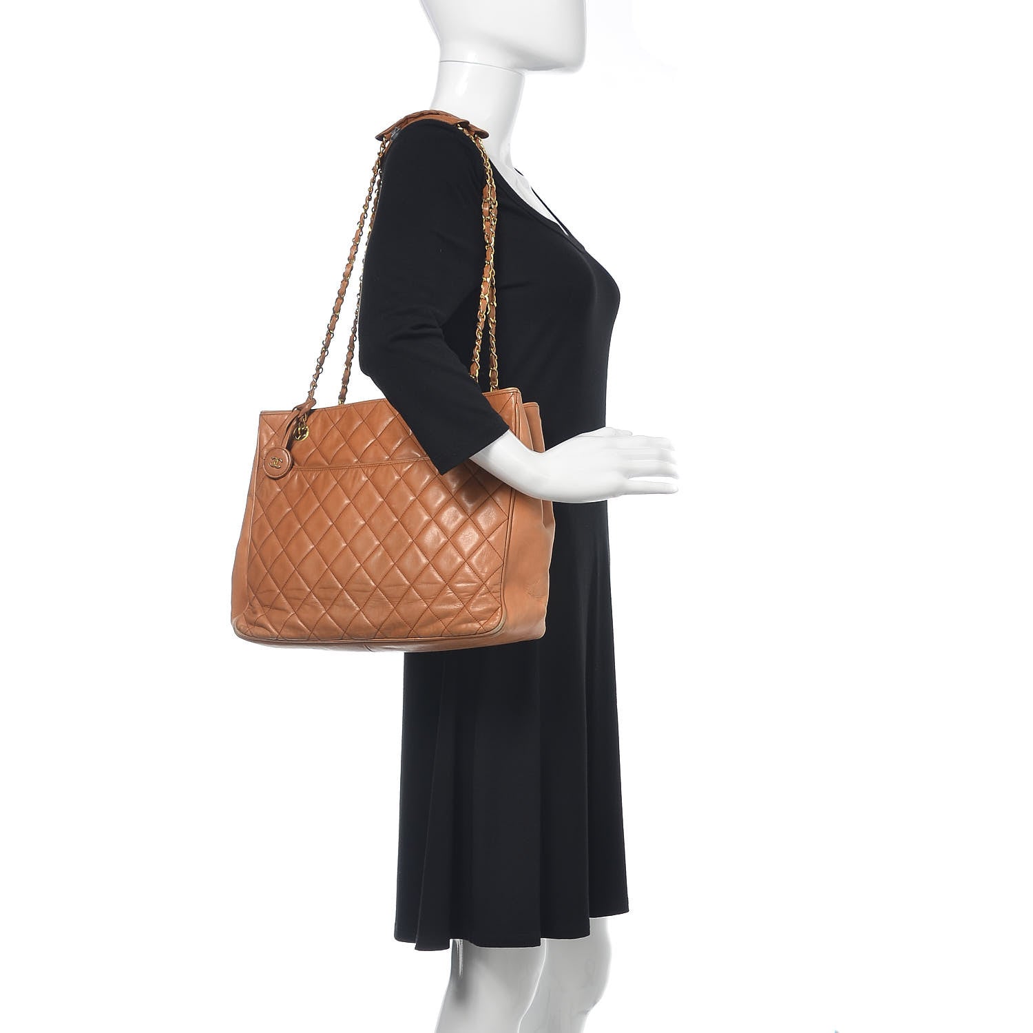 Chanel Lambskin Quilted Shopping Tote Brown 2 of 26