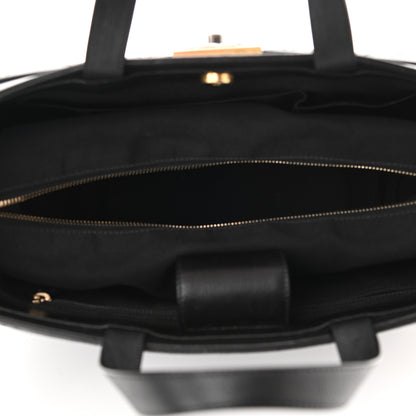 Chanel Calfskin Stitched Large Straight Lines Shopping Tote Black 9 of 13