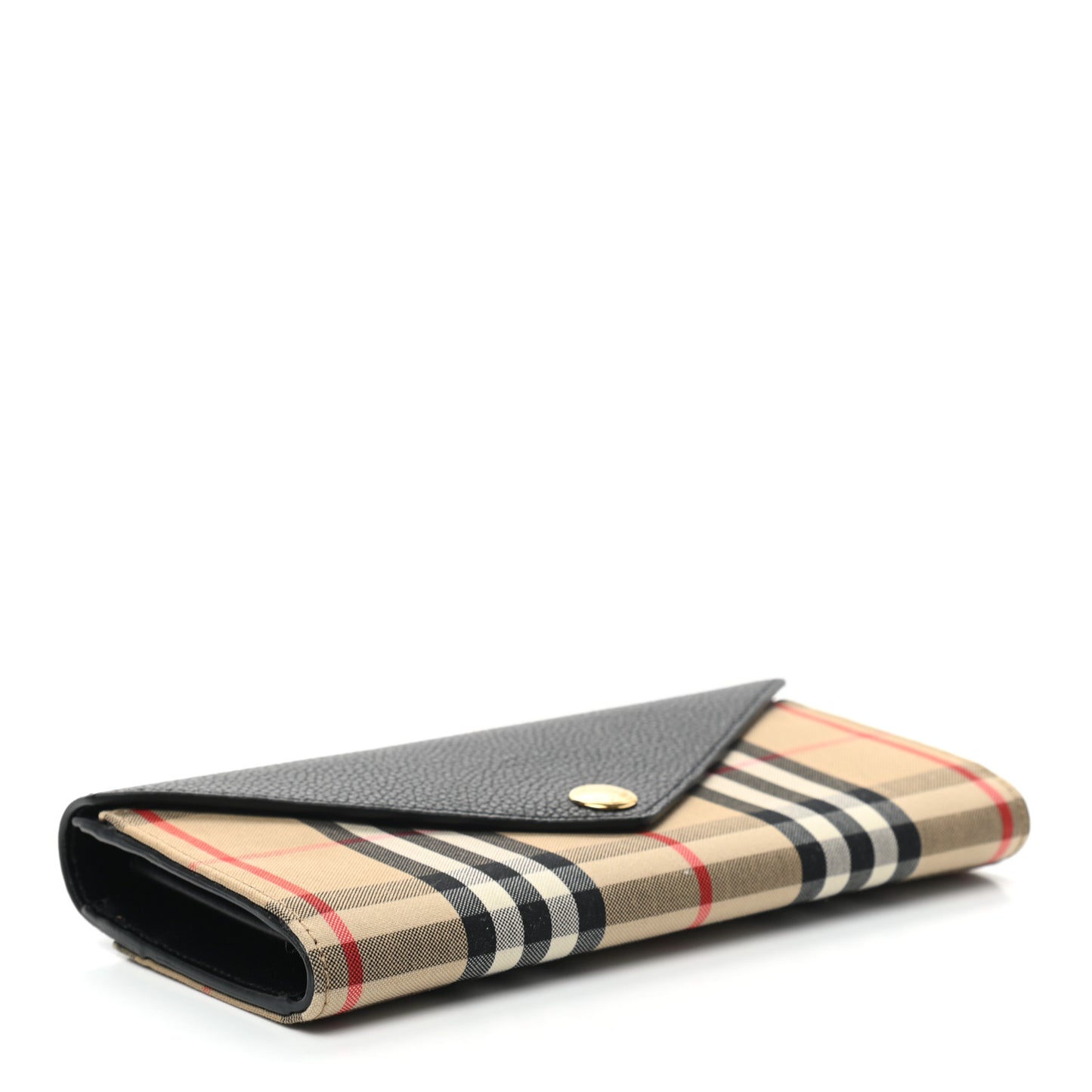 Vintage Check Grain Calfskin Halton Wallet Black