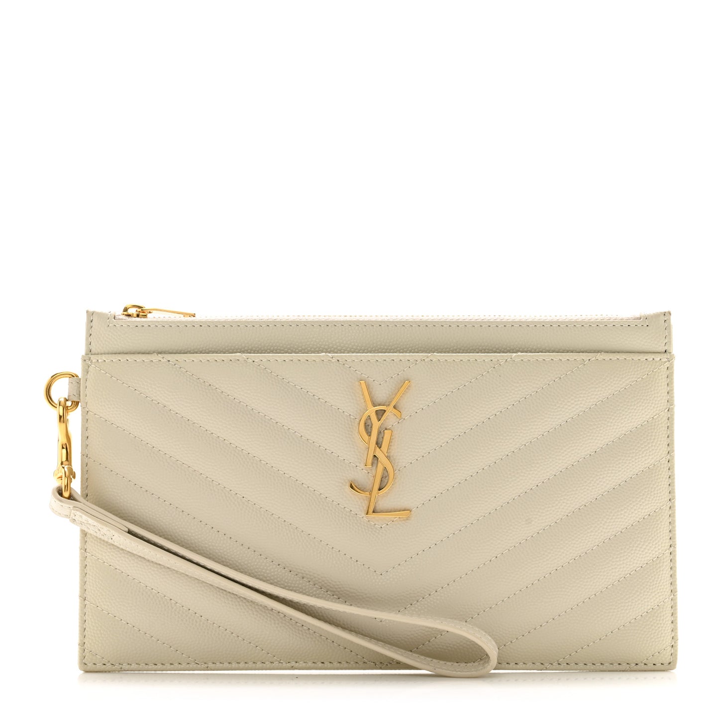 Grain De Poudre Chevron Monogram Bill Pouch Crema Soft