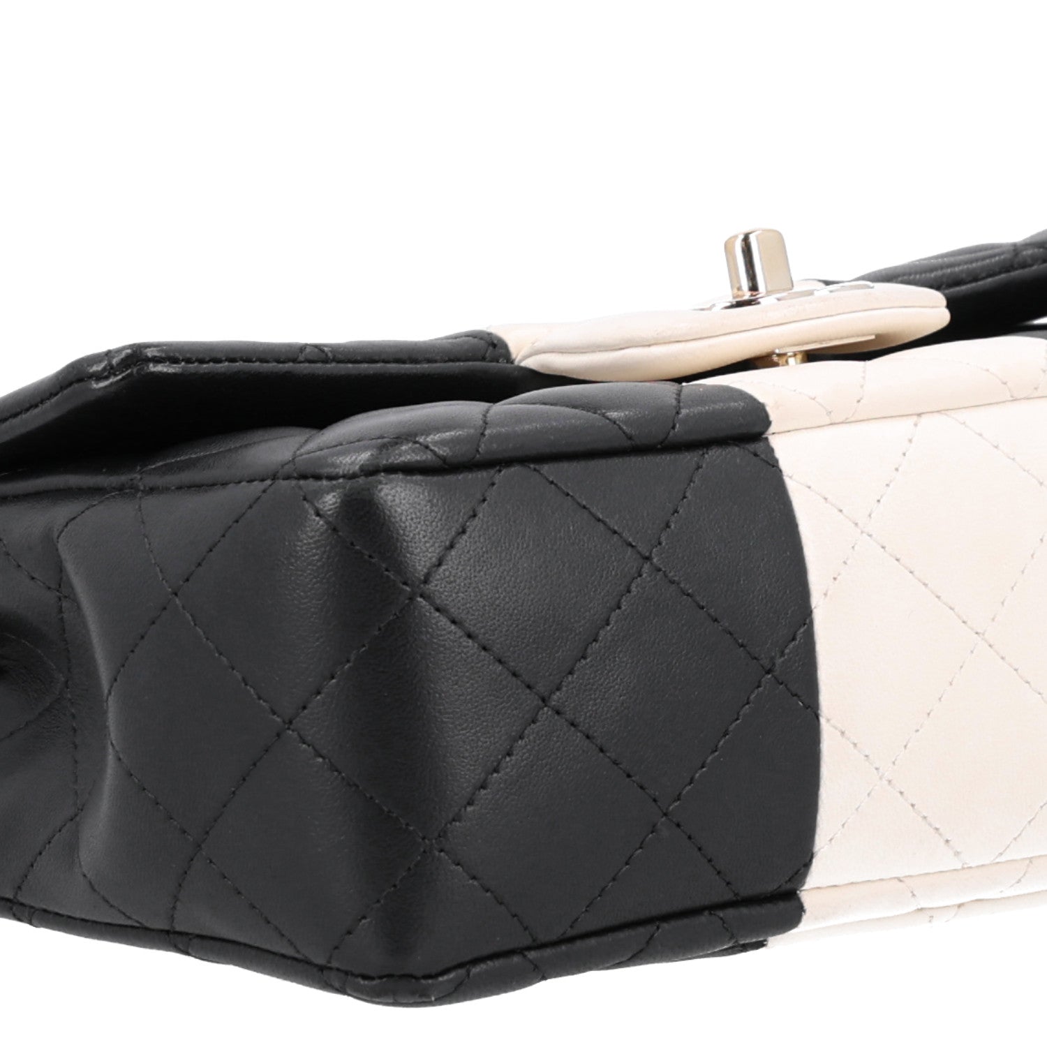 Chanel Lambskin Quilted Mini Rectangular Flap White Black 10 of 10