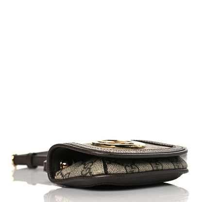 Gucci GG Supreme Monogram Textured Dollar Calfskin Blondie Card Case Wallet with Strap Beige Ebony New Acero 3 of 10