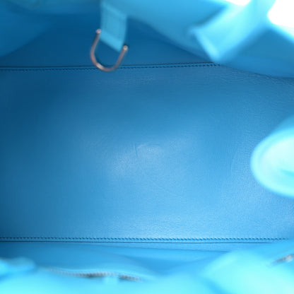 Salvatore Ferragamo Natural Grain Calfskin Small Hug Bag Light Blue 4 of 9