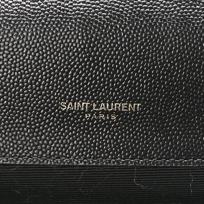 Saint Laurent Grain De Poudre Textured Mixed Matelasse Triquilt Small Monogram Satchel Black 6 of 12