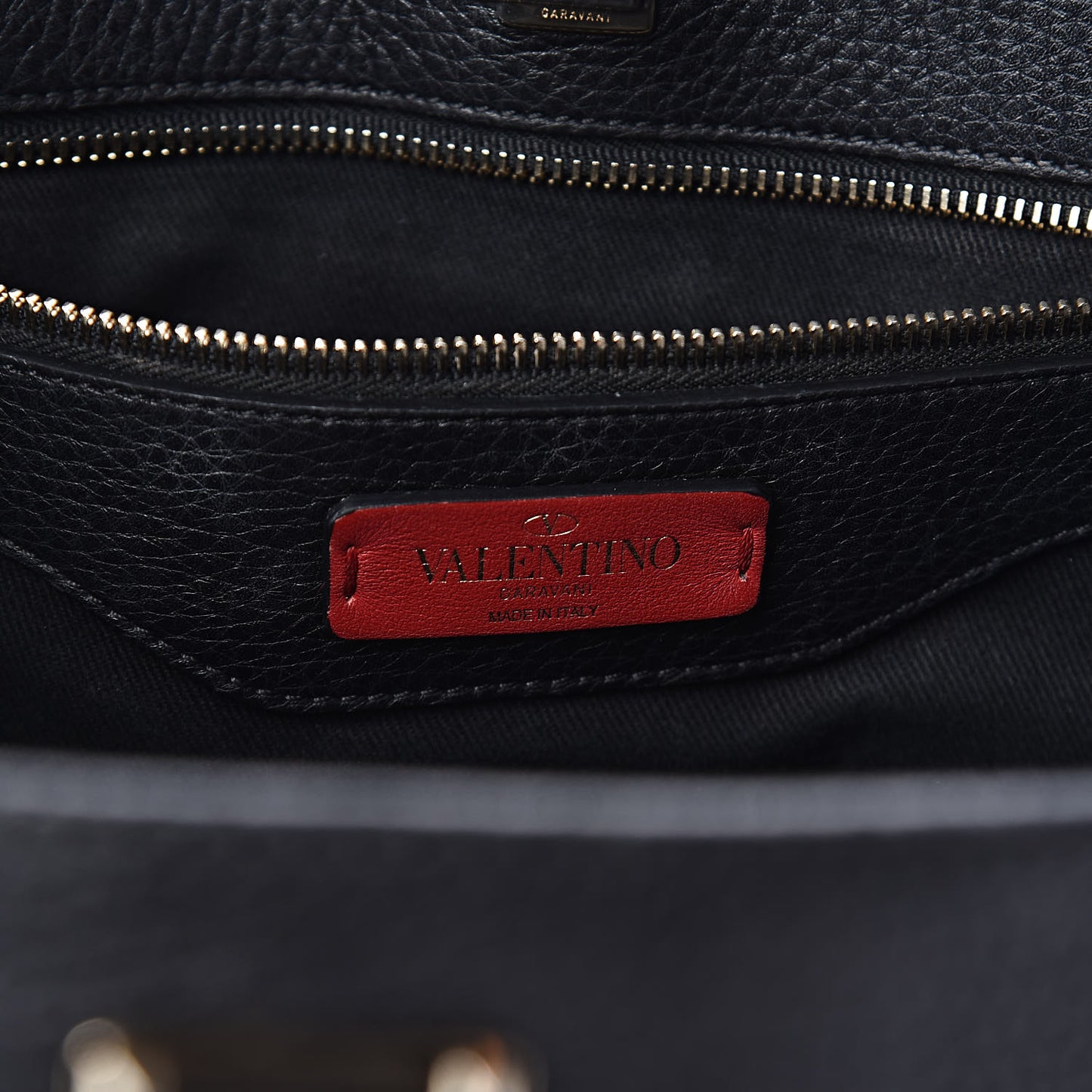 Pebbled Calfskin Large JoyLock Satchel Black