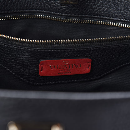 Valentino Garavani Pebbled Calfskin Large JoyLock Satchel Black 6 of 14