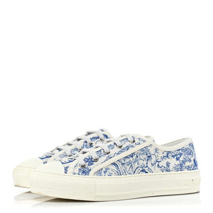 Christian Dior Canvas Toile De Jouy Embroidered Womens Walk'N'Dior Low Top Sneakers 39 Blue 3 of 13