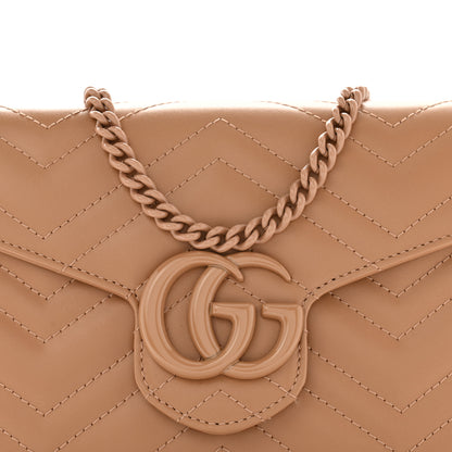 Gucci Calfskin Matelasse Monochrome GG Marmont Chain Wallet Camelia 9 of 11