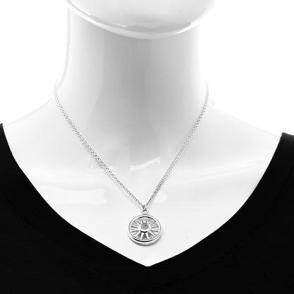 Tiffany Sterling Silver Sun Double Chain Pendant Necklace 2 of 6