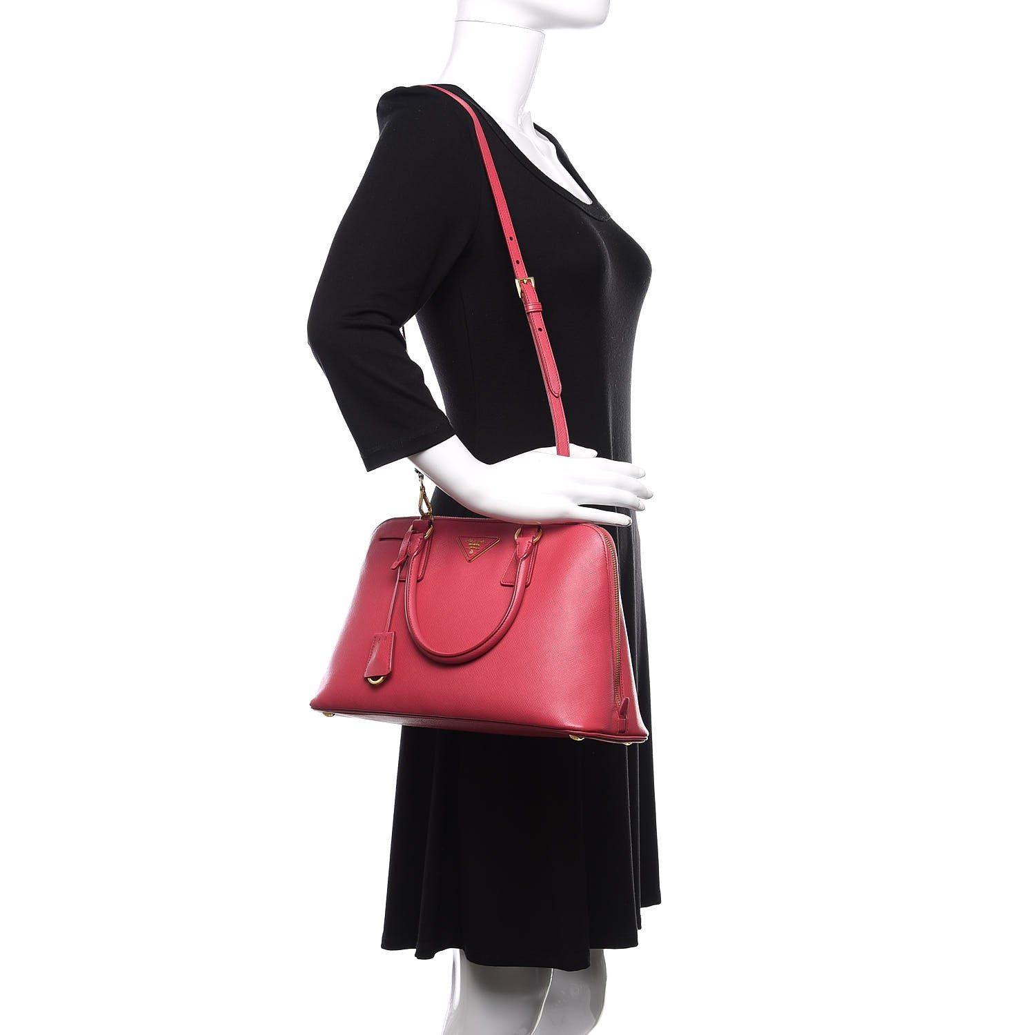 Prada Saffiano Lux Medium Promenade Tote Peonia 3 of 17