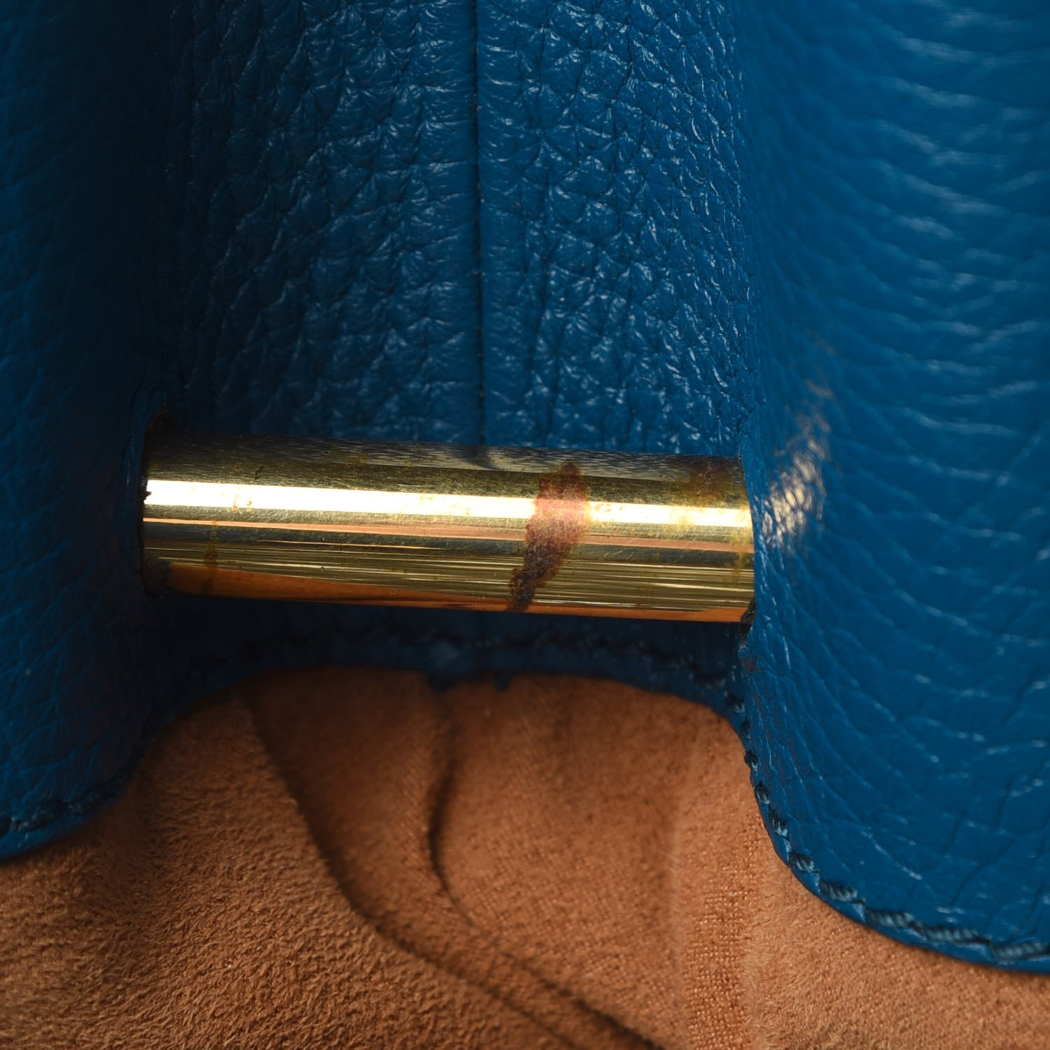 MCM Grained Calfskin Drawstring Bucket Bag Blue 16 of 16