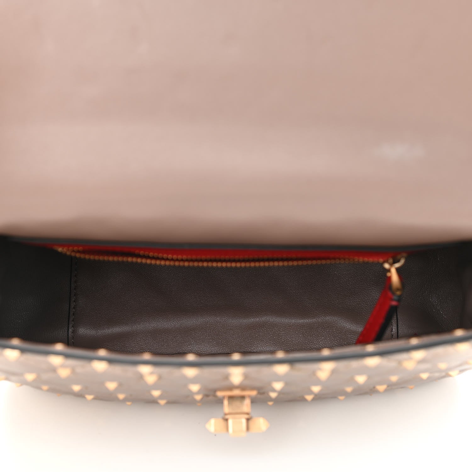 Valentino Garavani Metallic Lambskin Medium Rockstud Spike Shoulder Bag Sasso 5 of 7