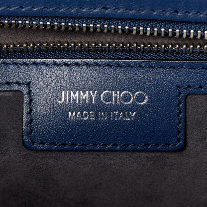 Jimmy Choo Calfskin Crocodile Embossed Madeline Top Handle Denim 6 of 10