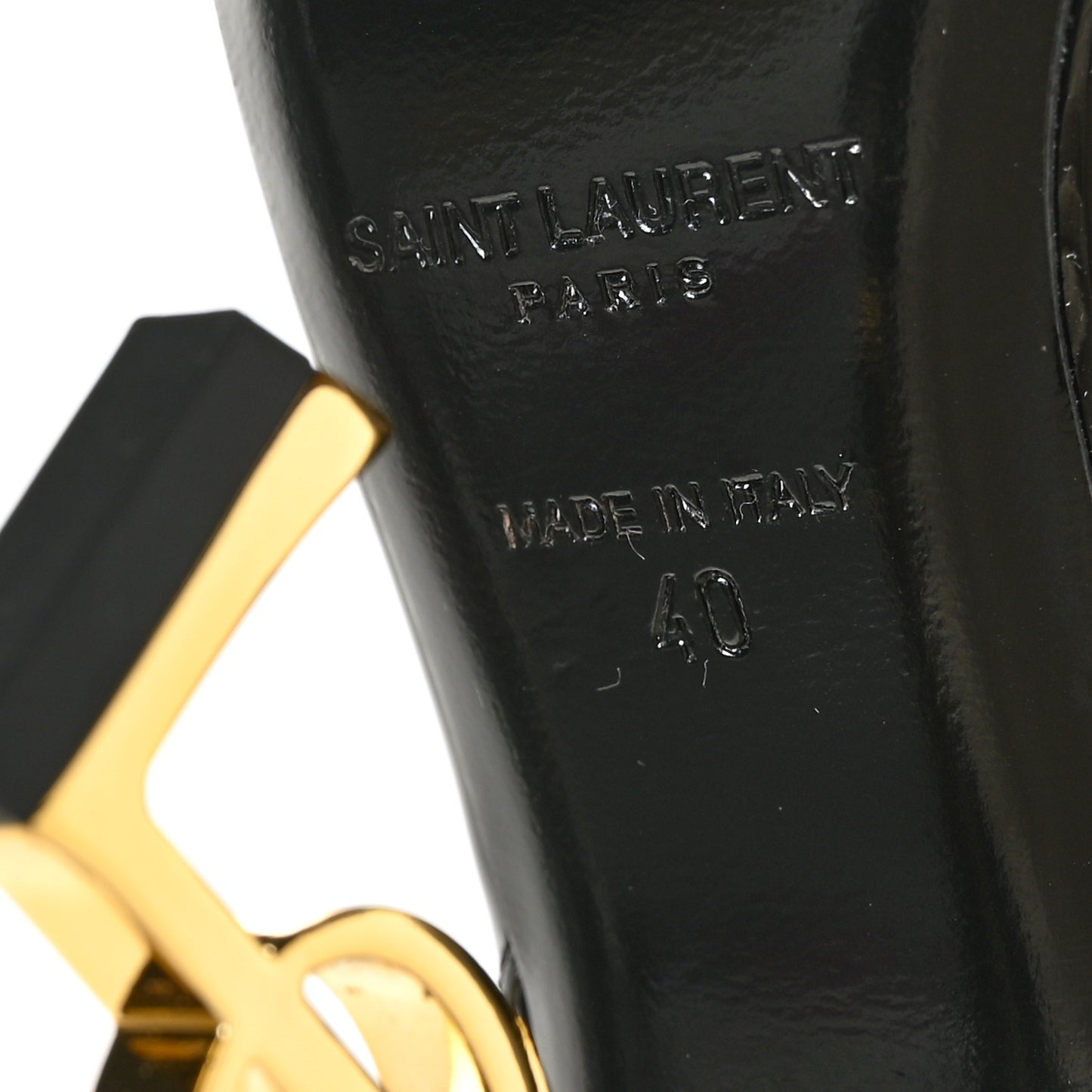 Patent Opyum 110 Slingback Pumps 40 Black Gold