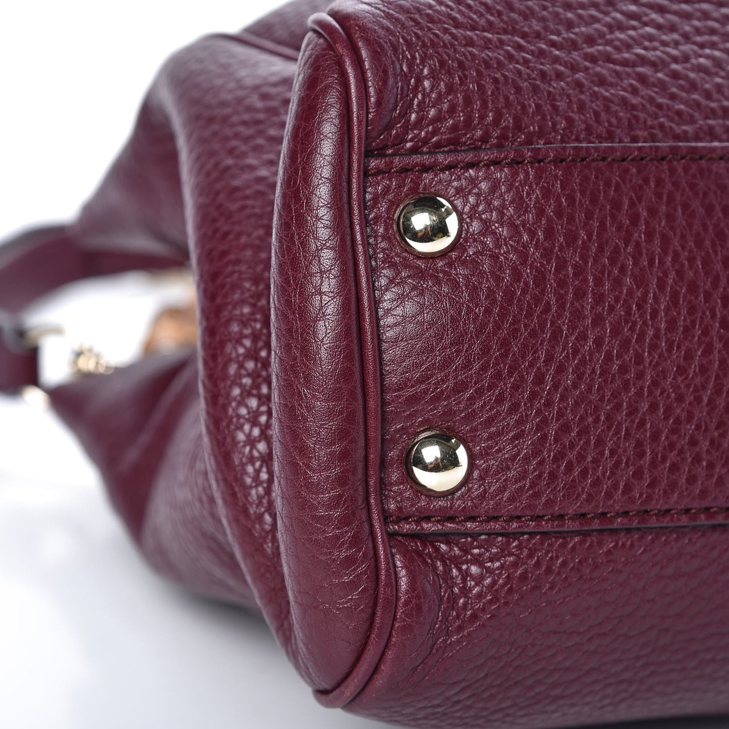 Calfskin Small Bamboo Shopper Tote Burgundy