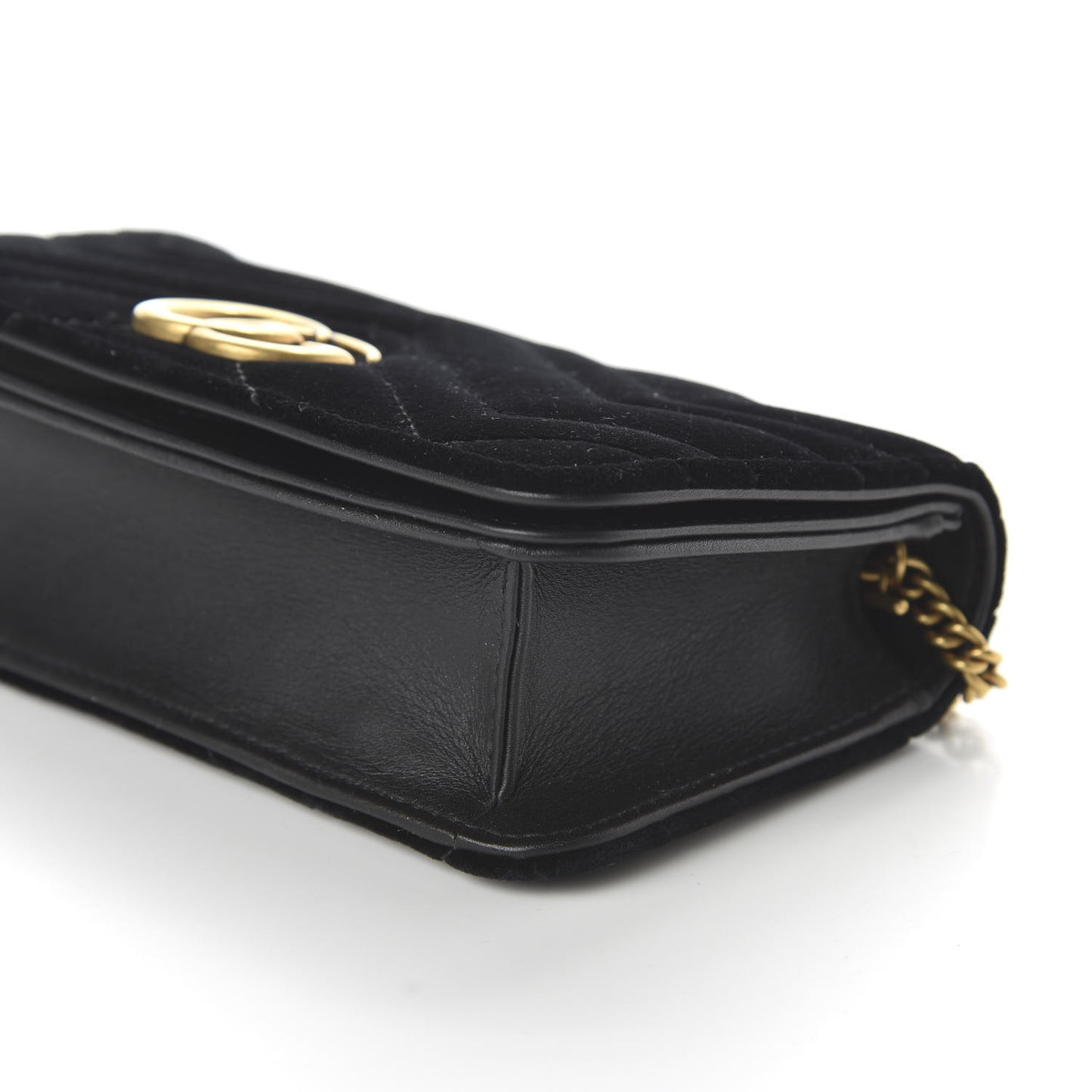 Velvet Matelasse GG Marmont Mini Bag Black