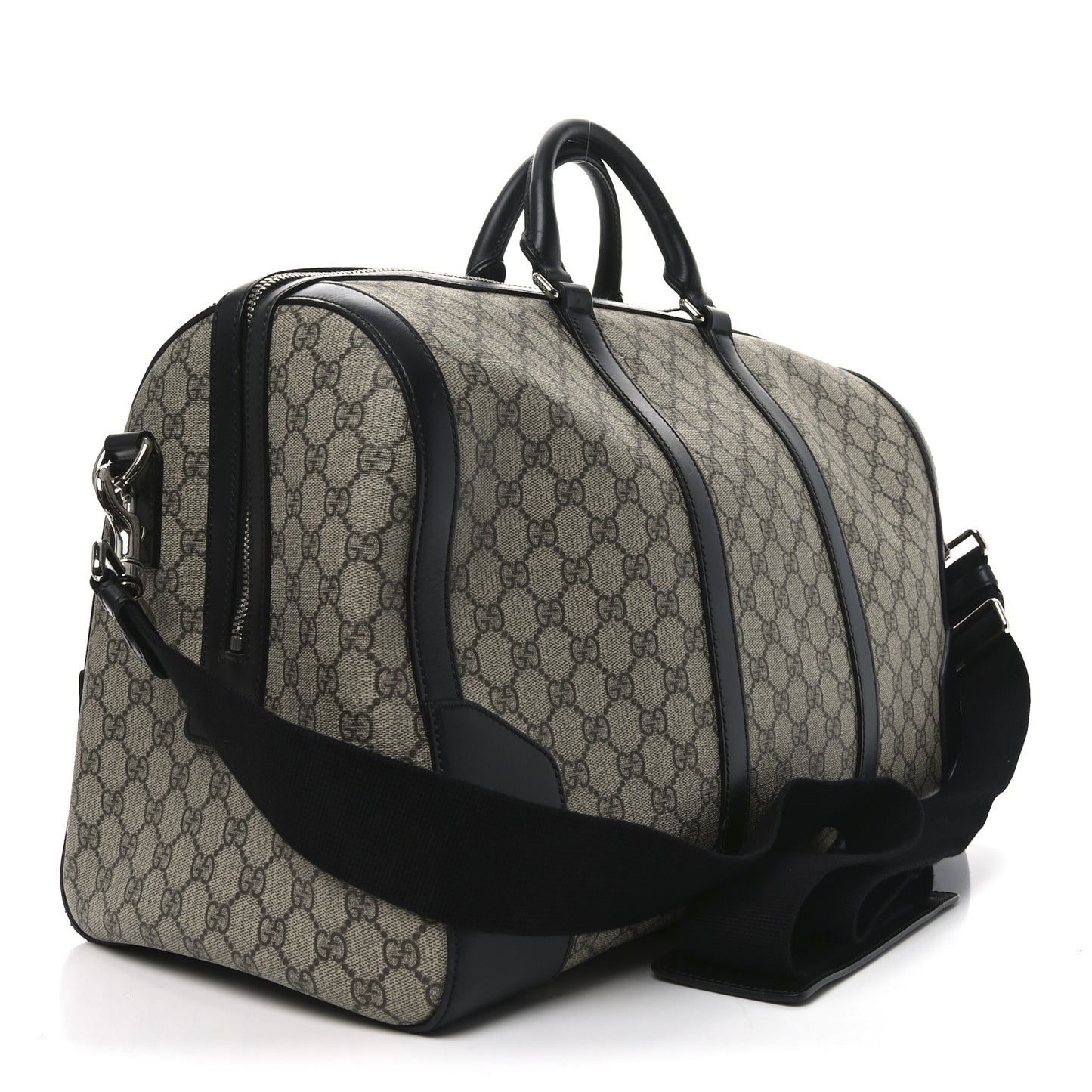 GG Supreme Monogram Selleria Calfskin Medium Duffle Beige Ebony Black