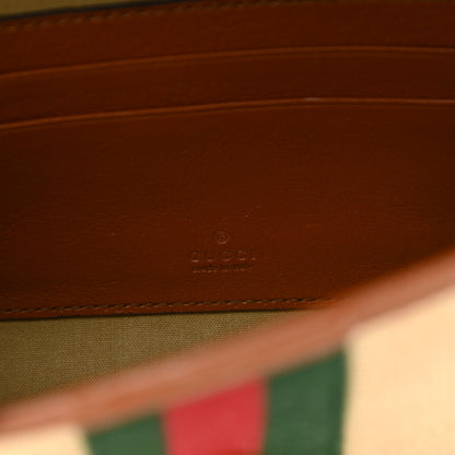 Gucci Vintage Canvas Calfskin Web Mini Rajah Slim Flap Shoulder Bag Sand Light Cuir 6 of 11