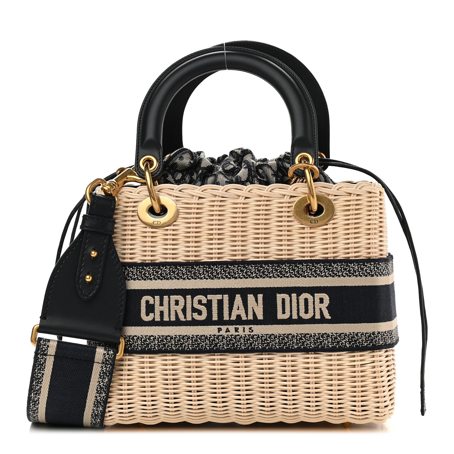 Christian Dior Wicker Oblique Medium Lady Dior Bag Blue 1 of 8