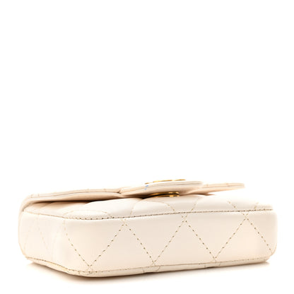 Chanel Lambskin Enamel Quilted Mini Chain Belt Bag White 4 of 14